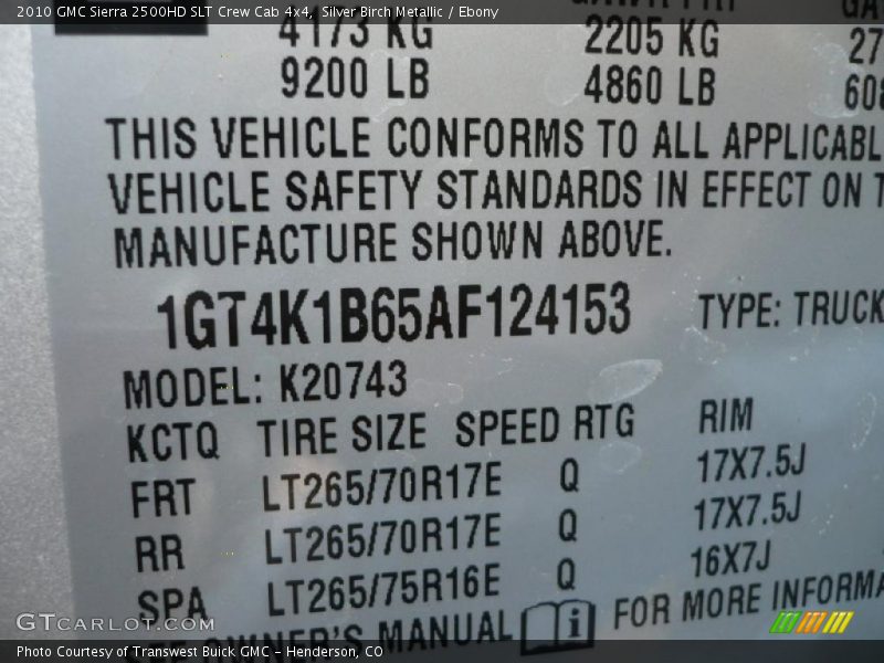 Silver Birch Metallic / Ebony 2010 GMC Sierra 2500HD SLT Crew Cab 4x4