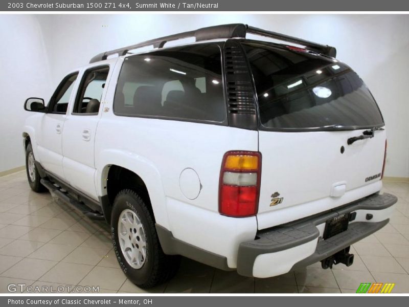 Summit White / Tan/Neutral 2003 Chevrolet Suburban 1500 Z71 4x4