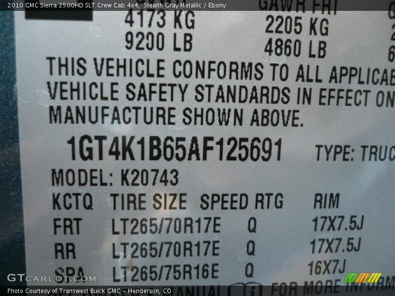 Stealth Gray Metallic / Ebony 2010 GMC Sierra 2500HD SLT Crew Cab 4x4