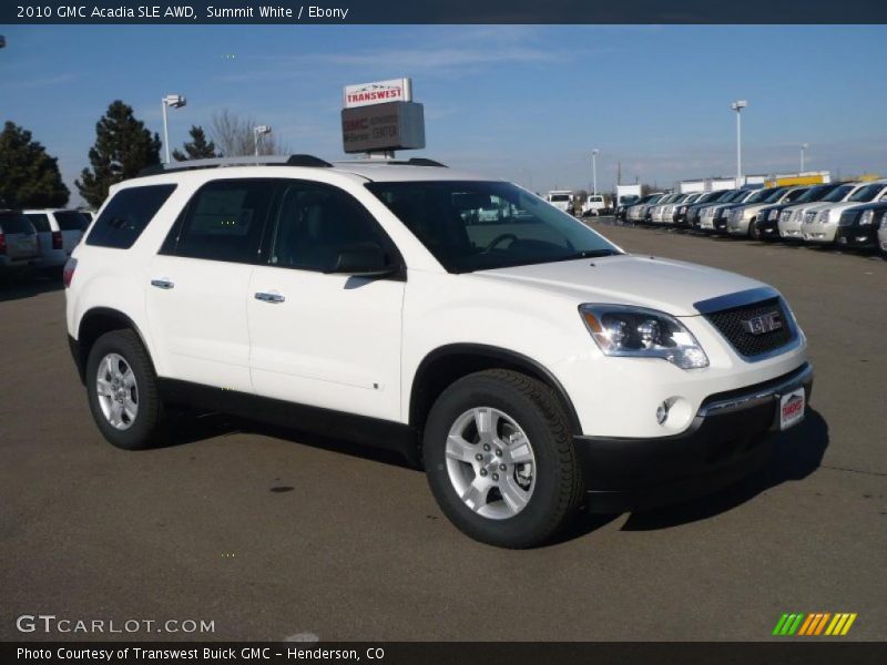 Summit White / Ebony 2010 GMC Acadia SLE AWD