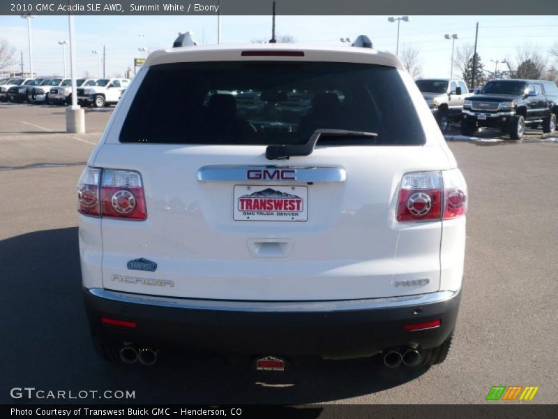 Summit White / Ebony 2010 GMC Acadia SLE AWD