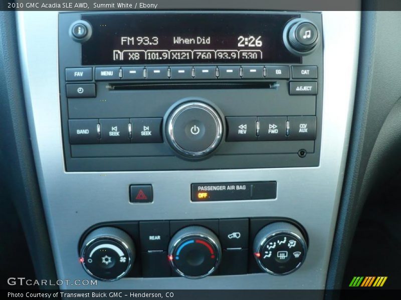 Summit White / Ebony 2010 GMC Acadia SLE AWD