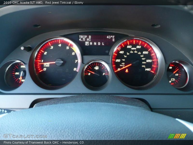 Red Jewel Tintcoat / Ebony 2010 GMC Acadia SLT AWD