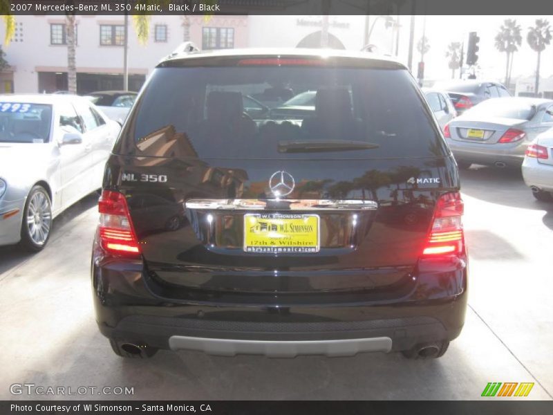 Black / Black 2007 Mercedes-Benz ML 350 4Matic