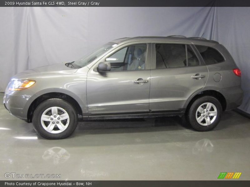 Steel Gray / Gray 2009 Hyundai Santa Fe GLS 4WD