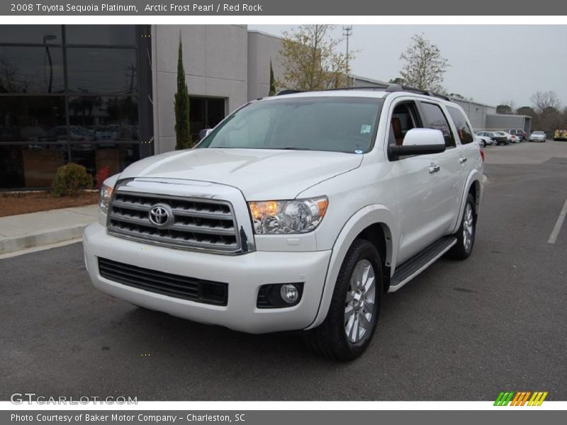 Arctic Frost Pearl / Red Rock 2008 Toyota Sequoia Platinum