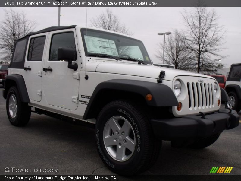 Stone White / Dark Slate Gray/Medium Slate Gray 2010 Jeep Wrangler Unlimited Sport