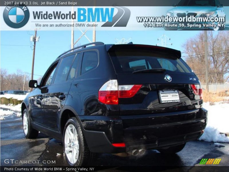 Jet Black / Sand Beige 2007 BMW X3 3.0si