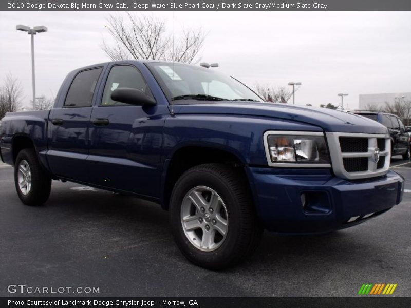 Deep Water Blue Pearl Coat / Dark Slate Gray/Medium Slate Gray 2010 Dodge Dakota Big Horn Crew Cab
