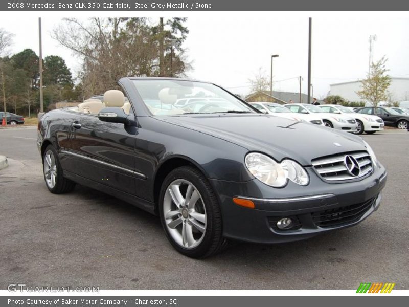 Steel Grey Metallic / Stone 2008 Mercedes-Benz CLK 350 Cabriolet