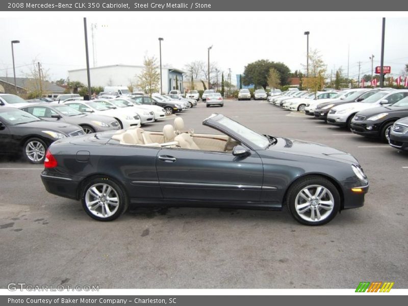 Steel Grey Metallic / Stone 2008 Mercedes-Benz CLK 350 Cabriolet