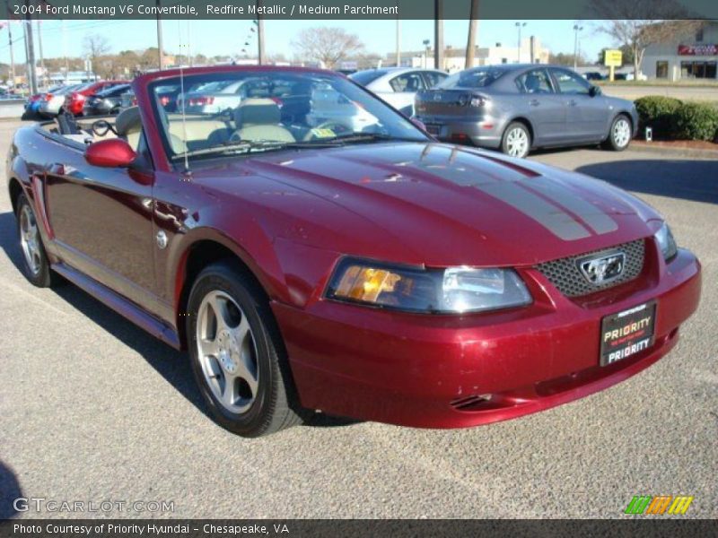 Redfire Metallic / Medium Parchment 2004 Ford Mustang V6 Convertible