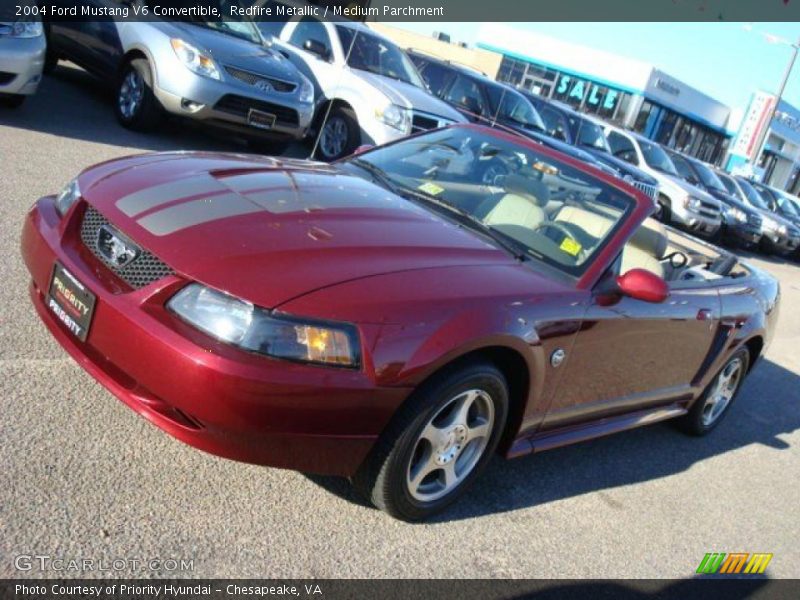 Redfire Metallic / Medium Parchment 2004 Ford Mustang V6 Convertible