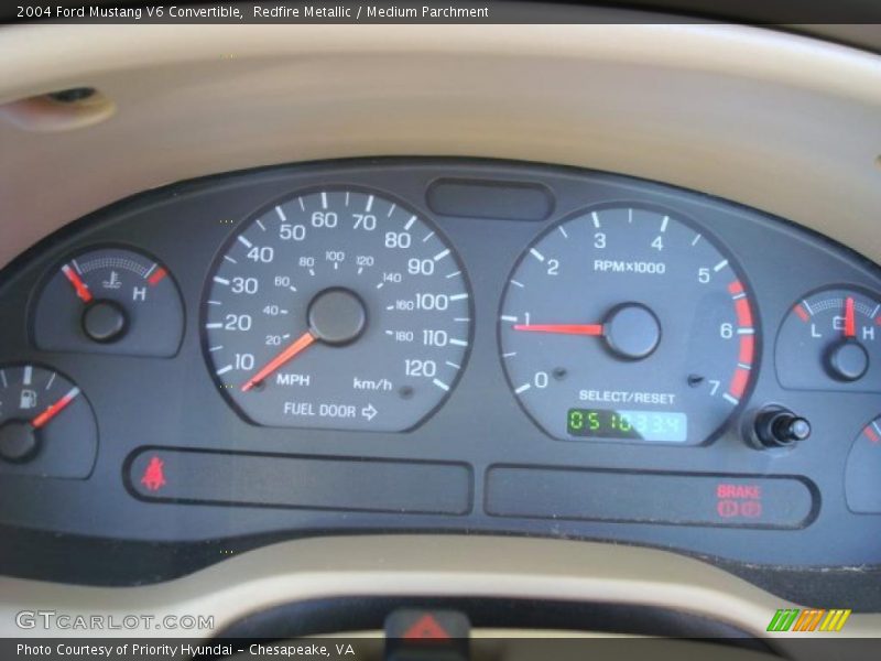 Redfire Metallic / Medium Parchment 2004 Ford Mustang V6 Convertible