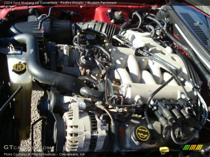 Redfire Metallic / Medium Parchment 2004 Ford Mustang V6 Convertible