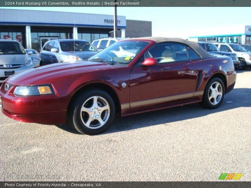 Redfire Metallic / Medium Parchment 2004 Ford Mustang V6 Convertible