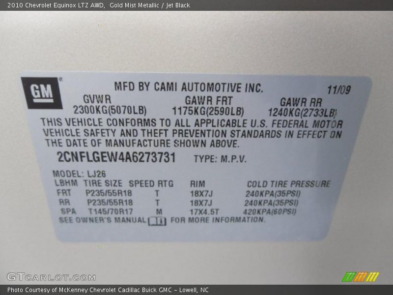 Gold Mist Metallic / Jet Black 2010 Chevrolet Equinox LTZ AWD