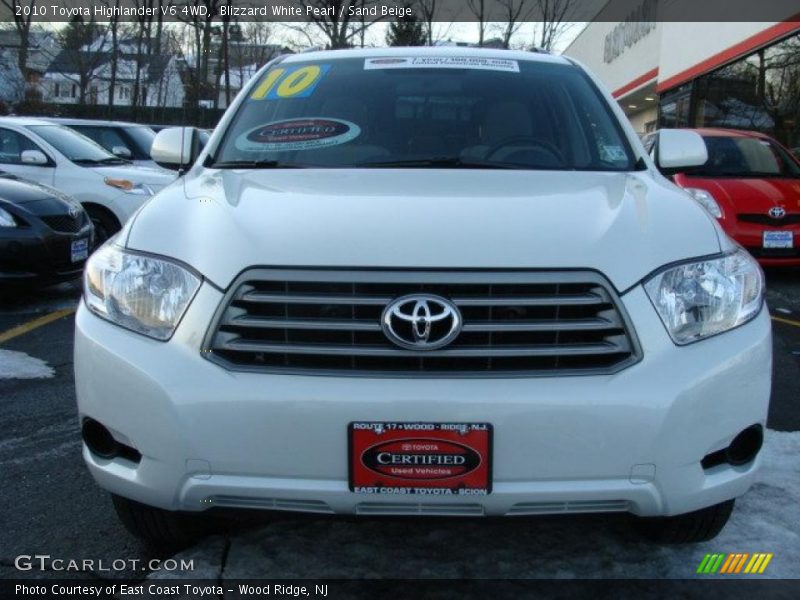 Blizzard White Pearl / Sand Beige 2010 Toyota Highlander V6 4WD