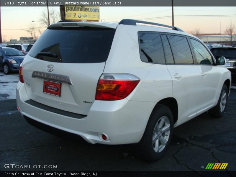 Blizzard White Pearl / Sand Beige 2010 Toyota Highlander V6 4WD