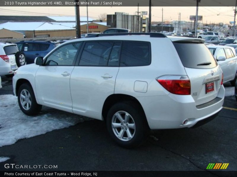 Blizzard White Pearl / Sand Beige 2010 Toyota Highlander V6 4WD