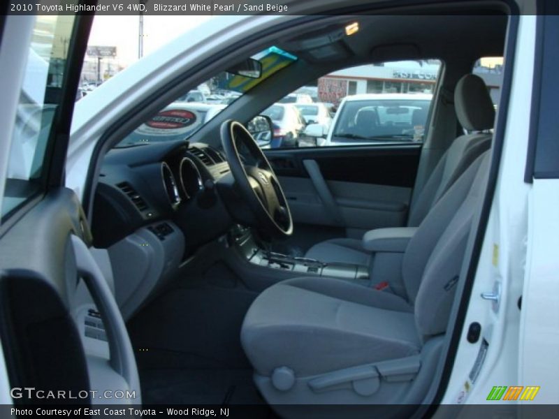 Blizzard White Pearl / Sand Beige 2010 Toyota Highlander V6 4WD