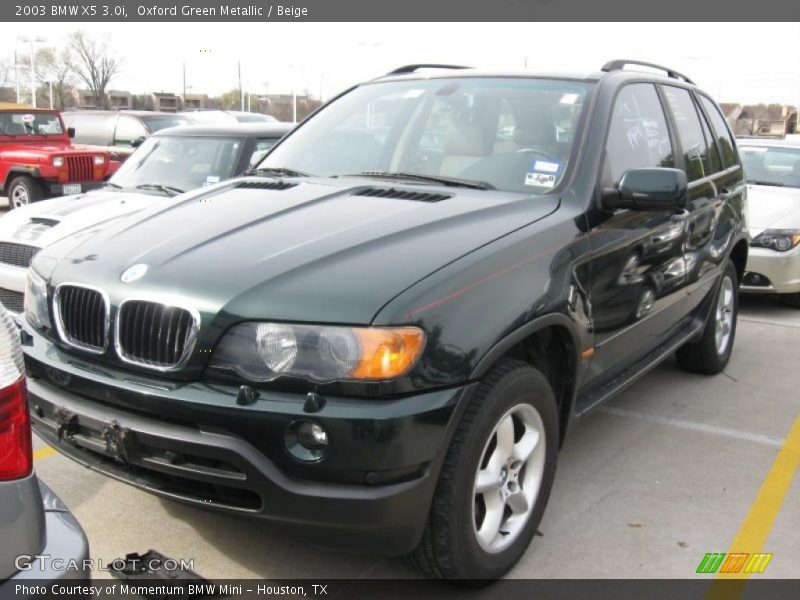 Oxford Green Metallic / Beige 2003 BMW X5 3.0i