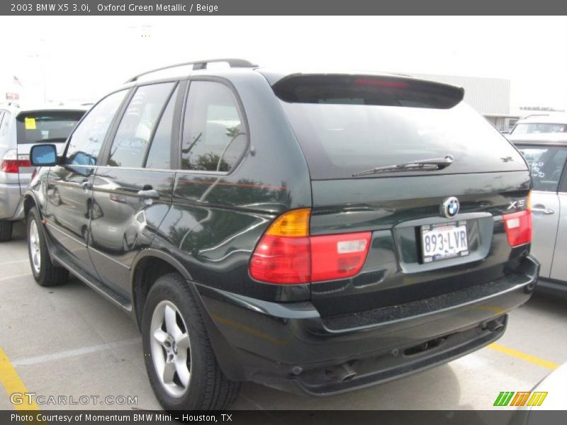 Oxford Green Metallic / Beige 2003 BMW X5 3.0i