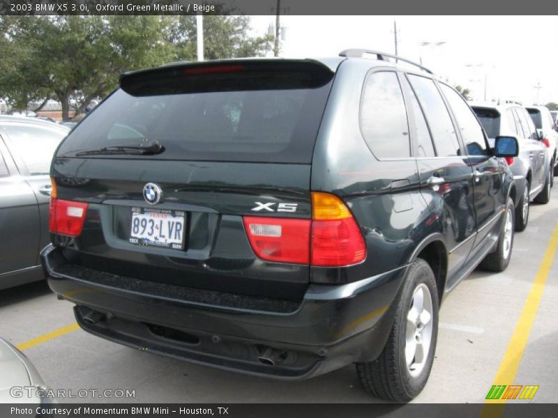 Oxford Green Metallic / Beige 2003 BMW X5 3.0i