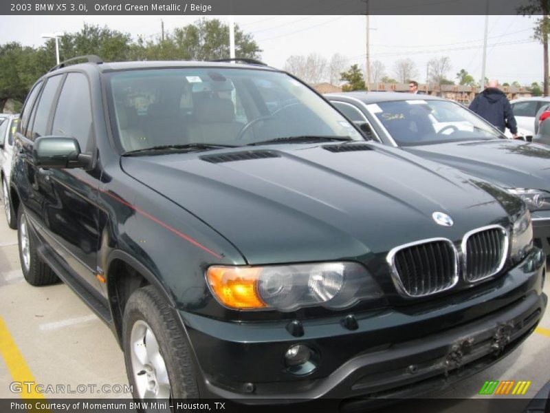 Oxford Green Metallic / Beige 2003 BMW X5 3.0i
