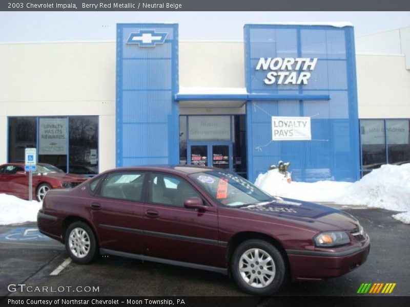 Berry Red Metallic / Neutral Beige 2003 Chevrolet Impala