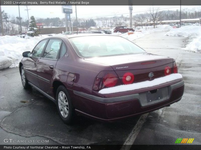Berry Red Metallic / Neutral Beige 2003 Chevrolet Impala