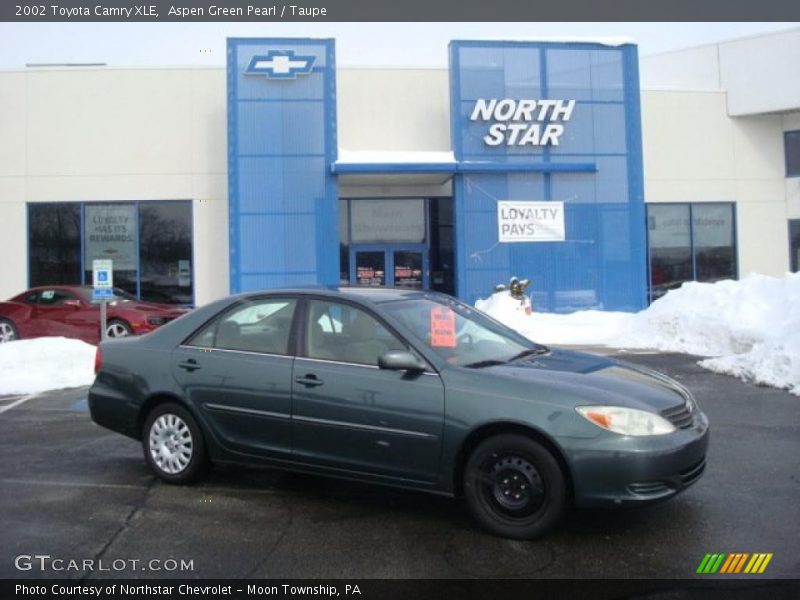 Aspen Green Pearl / Taupe 2002 Toyota Camry XLE