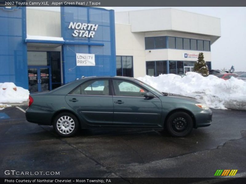 Aspen Green Pearl / Taupe 2002 Toyota Camry XLE