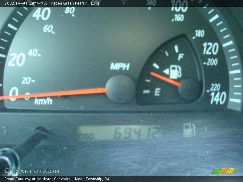 Aspen Green Pearl / Taupe 2002 Toyota Camry XLE