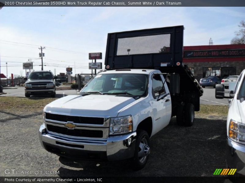 Summit White / Dark Titanium 2010 Chevrolet Silverado 3500HD Work Truck Regular Cab Chassis