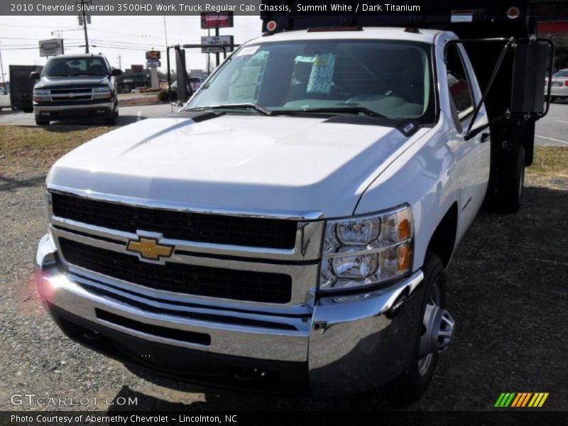 Summit White / Dark Titanium 2010 Chevrolet Silverado 3500HD Work Truck Regular Cab Chassis