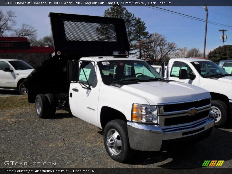 Summit White / Dark Titanium 2010 Chevrolet Silverado 3500HD Work Truck Regular Cab Chassis