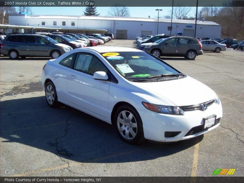 Taffeta White / Gray 2007 Honda Civic LX Coupe