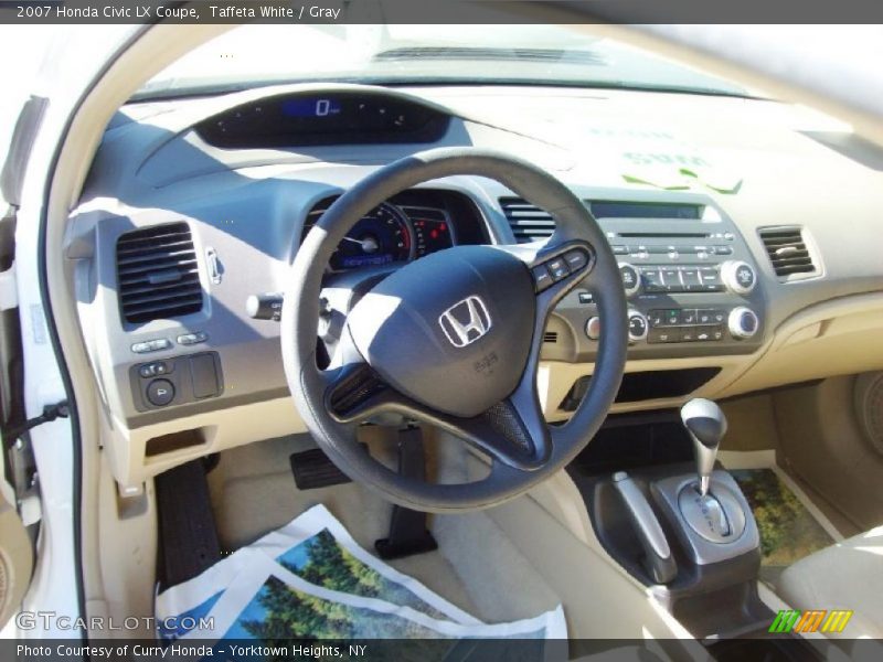 Taffeta White / Gray 2007 Honda Civic LX Coupe