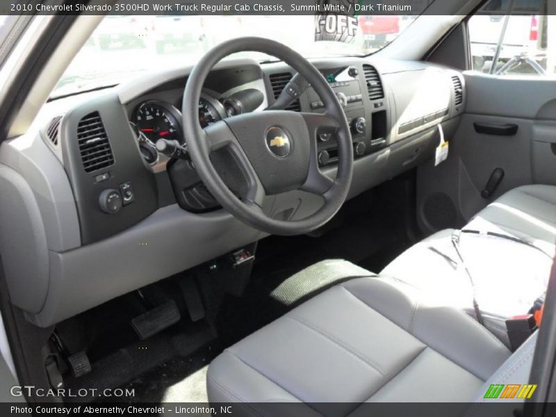 Summit White / Dark Titanium 2010 Chevrolet Silverado 3500HD Work Truck Regular Cab Chassis