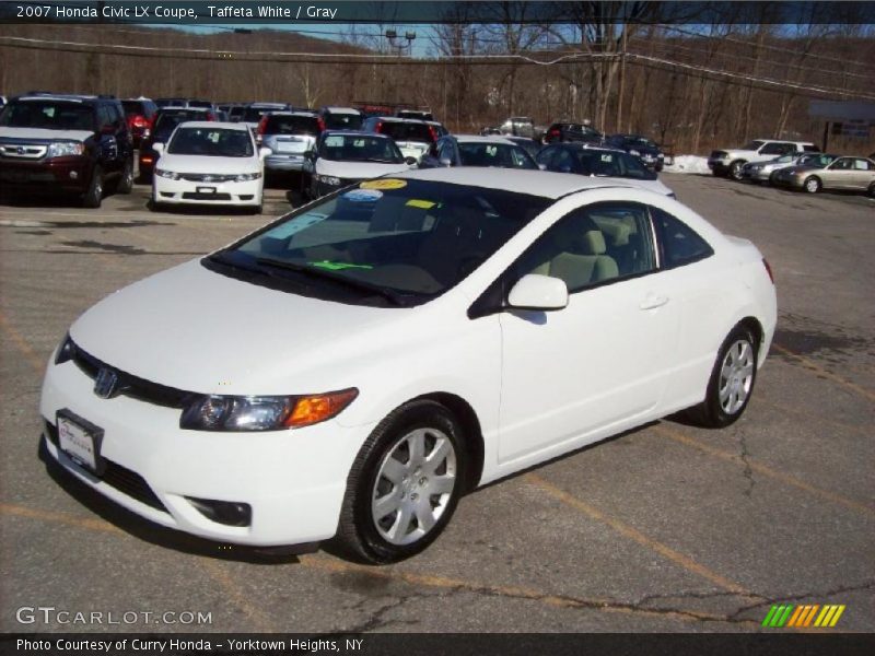 Taffeta White / Gray 2007 Honda Civic LX Coupe