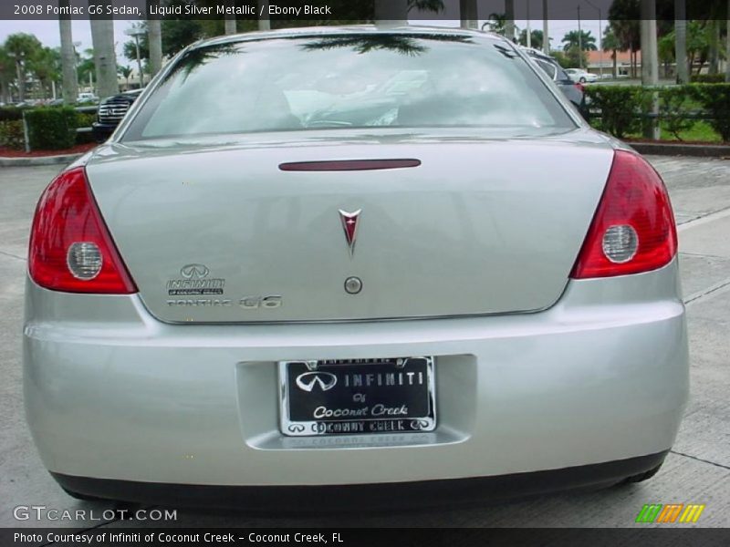 Liquid Silver Metallic / Ebony Black 2008 Pontiac G6 Sedan