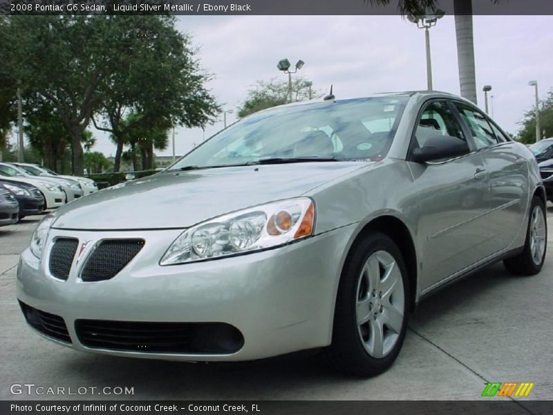 Liquid Silver Metallic / Ebony Black 2008 Pontiac G6 Sedan