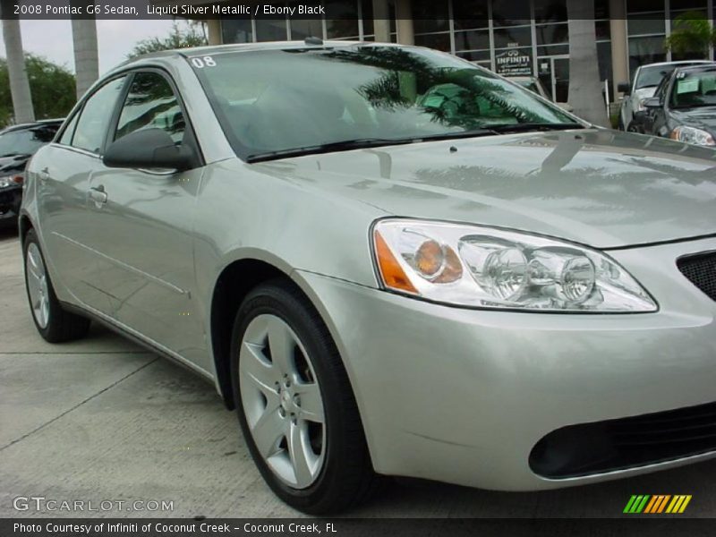 Liquid Silver Metallic / Ebony Black 2008 Pontiac G6 Sedan