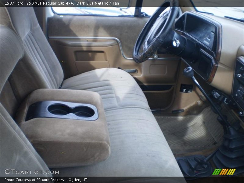 Dark Blue Metallic / Tan 1987 Ford F250 XLT Regular Cab 4x4