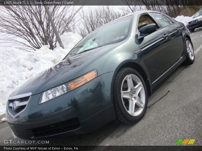Deep Green Pearl / Camel 2005 Acura TL 3.2