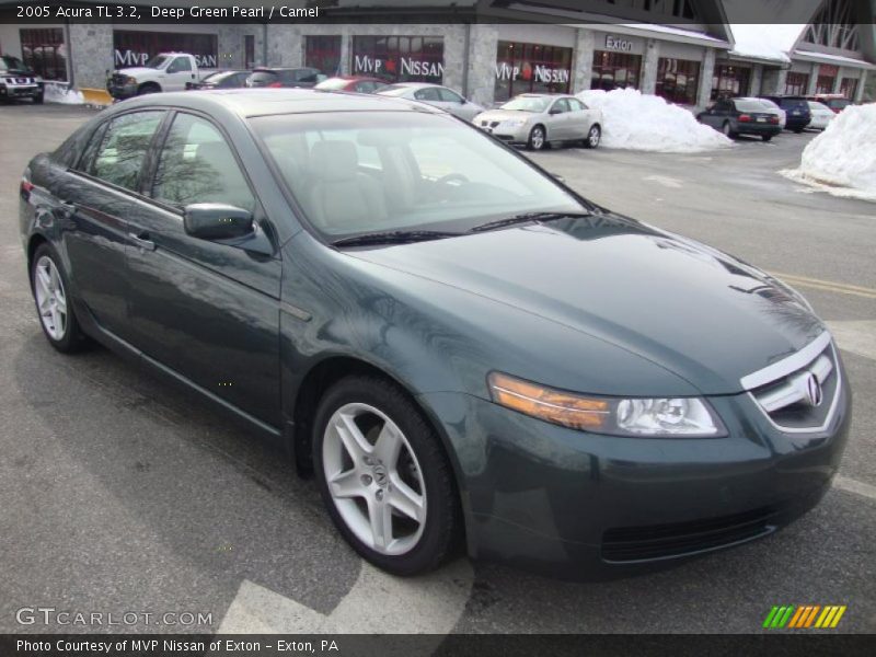 Deep Green Pearl / Camel 2005 Acura TL 3.2