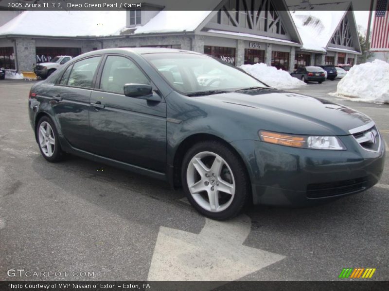 Deep Green Pearl / Camel 2005 Acura TL 3.2