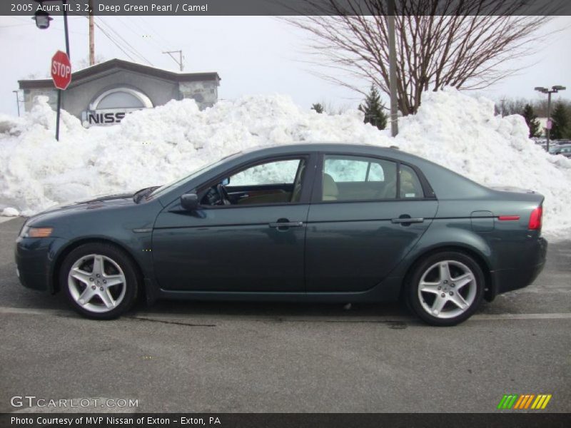 Deep Green Pearl / Camel 2005 Acura TL 3.2