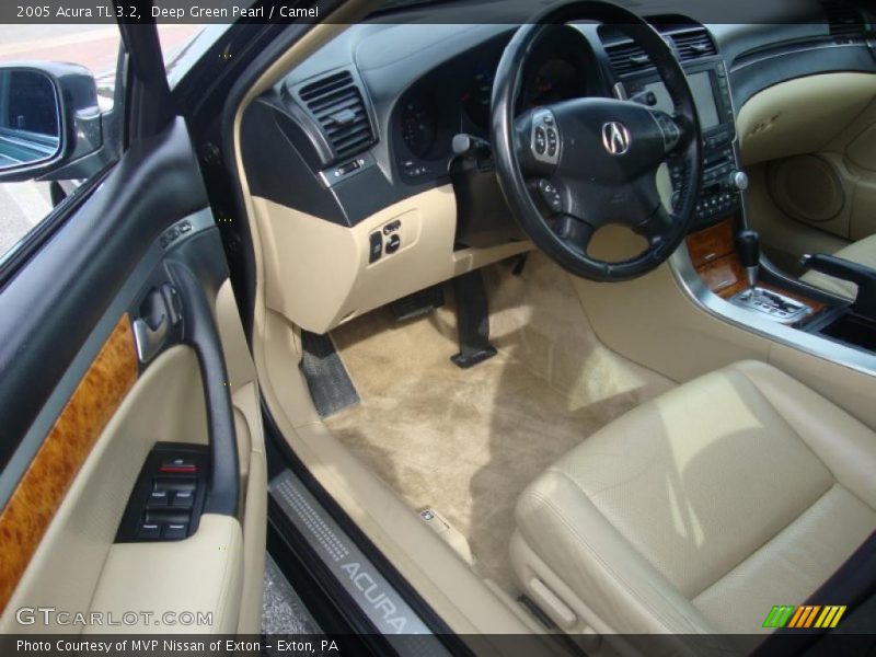Deep Green Pearl / Camel 2005 Acura TL 3.2